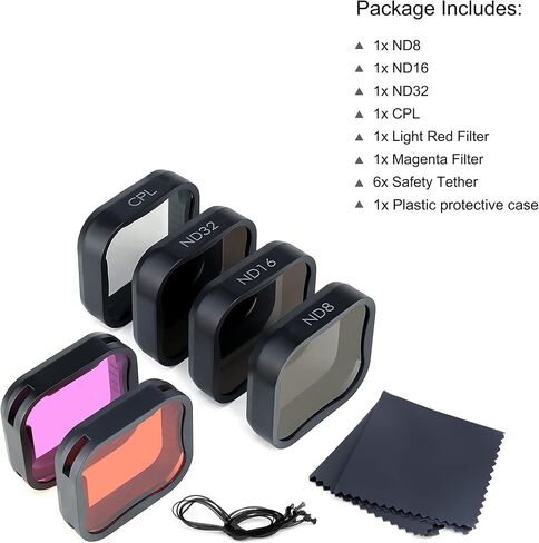 GEPULY ND CPL Filter Light Red Magenta Filters for GoPro Hero 7 6 5 Black | ND8 ND16 ND32 Neutral Density Circular Polarizer Color Correction Multi-Coated Light Control Snorkeling Go Pro Accessories in Saudi Arabia