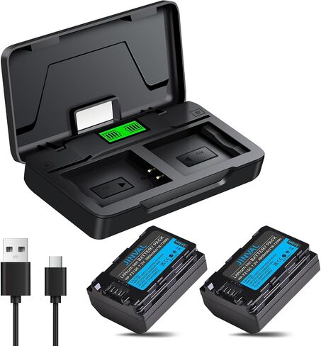NP-FZ100 Battery 2 Pack and Charger Case for Sony A7iii, A7iv, A7C, A6700, A6600, ZV-E1, ZV-E10ii, FX3, FX30, A9, Alpha 9, Alpha 9S, A9S, A7R3, A7R4 Cameras in Saudi Arabia