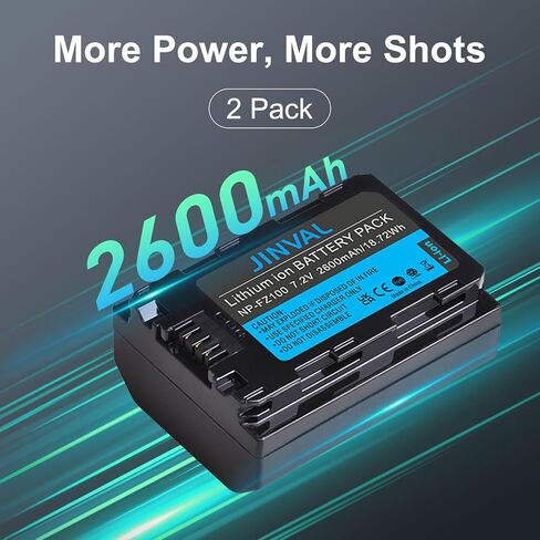 NP-FZ100 Battery 2 Pack and Charger Case for Sony A7iii, A7iv, A7C, A6700, A6600, ZV-E1, ZV-E10ii, FX3, FX30, A9, Alpha 9, Alpha 9S, A9S, A7R3, A7R4 Cameras in Saudi Arabia