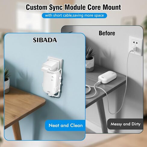 Outlet Wall Mount for Blink Sync Module Core, Space Saving, No Messy Wires | No-Drilling Wall Mount Bracket for Blink Outdoor/Indoor Security Camera,with Short Cable(Sync Module Core Not Included) in Kuwait