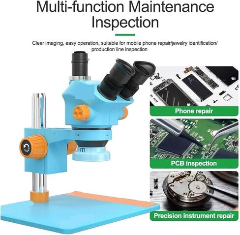 Microscope, Microscope Trinocular 7-50X Continuous Zoom Phone PCB with Camera for Electronic Repair Equipment for Children Students Adults Beginner Learning and Experiment,for Homeschool Lab in Saudi Arabia