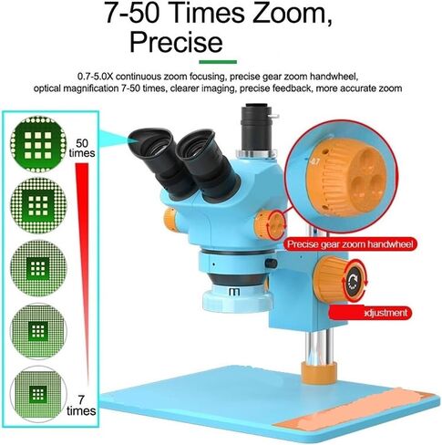 Microscope, Microscope Trinocular 7-50X Continuous Zoom Phone PCB with Camera for Electronic Repair Equipment for Children Students Adults Beginner Learning and Experiment,for Homeschool Lab in Saudi Arabia