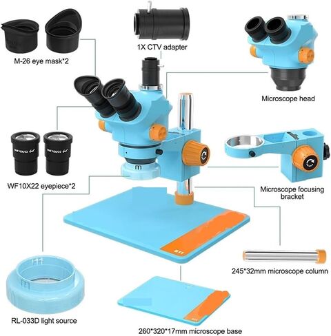 Microscope, Microscope Trinocular 7-50X Continuous Zoom Phone PCB with Camera for Electronic Repair Equipment for Children Students Adults Beginner Learning and Experiment,for Homeschool Lab in Saudi Arabia