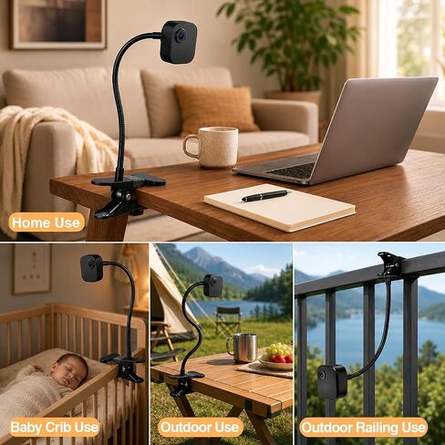 2 Pack Flexible Clip Clamp Camera Mount Compatible with Blink Outdoor 4/2K+/(3rd Gen) XT3, Blink XT2/XT/Mini, 8" Gooseneck Arm with 360° Adjustment, Sturdy Clamp, No Tools, Anti-Scratch in Kuwait