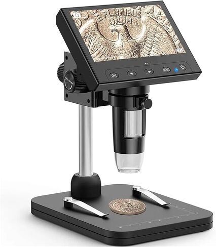 Microscope, Microscope, 4.3 Inch Digital Scope 1000x Video with 8 Adjustable LED Lights PC View for Adults Soldering Dropshipping,for Homeschool Lab in Saudi Arabia
