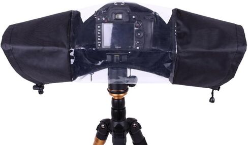 Lens Rain Cover Camera Protective Cover for DSLR with Elastic Adjusting Rope, Made of Nylon and Plastic, for Rainy Season Outdoor Photography in Kuwait