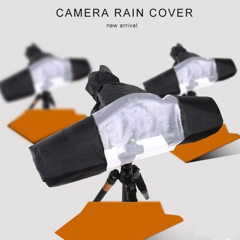 Lens Rain Cover Camera Protective Cover for DSLR with Elastic Adjusting Rope, Made of Nylon and Plastic, for Rainy Season Outdoor Photography in Kuwait