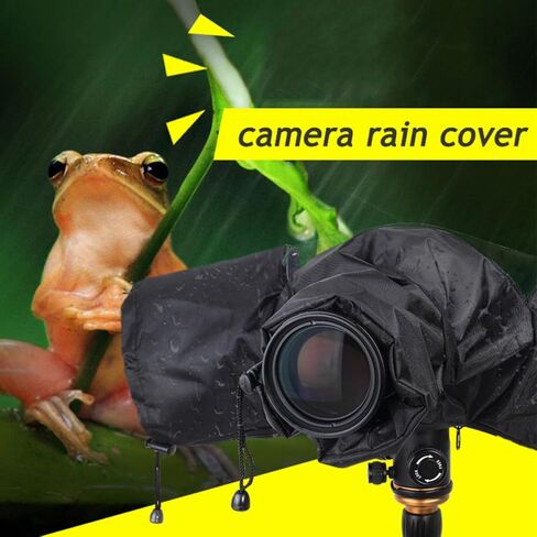 Lens Rain Cover Camera Protective Cover for DSLR with Elastic Adjusting Rope, Made of Nylon and Plastic, for Rainy Season Outdoor Photography in Kuwait