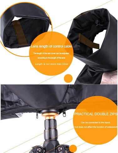 Lens Rain Cover Camera Protective Cover for DSLR with Elastic Adjusting Rope, Made of Nylon and Plastic, for Rainy Season Outdoor Photography in Kuwait