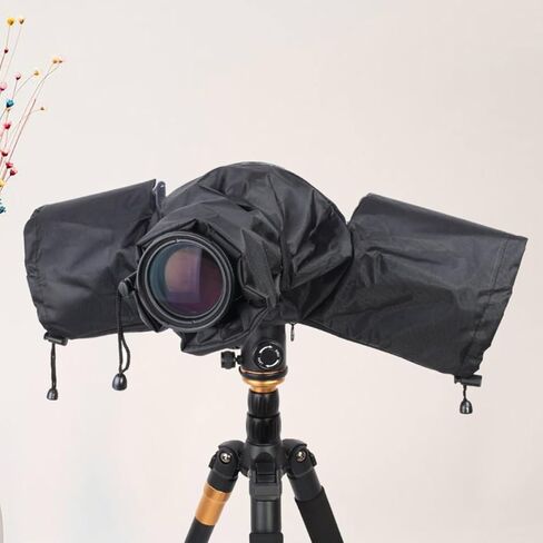 Lens Rain Cover Camera Protective Cover for DSLR with Elastic Adjusting Rope, Made of Nylon and Plastic, for Rainy Season Outdoor Photography in Kuwait