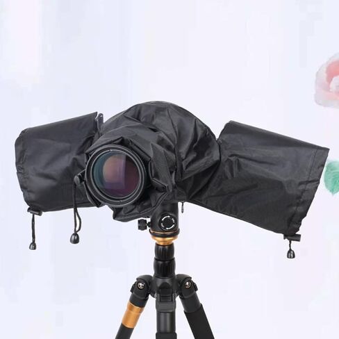 Lens Rain Cover Camera Protective Cover for DSLR with Elastic Adjusting Rope, Made of Nylon and Plastic, for Rainy Season Outdoor Photography in Kuwait