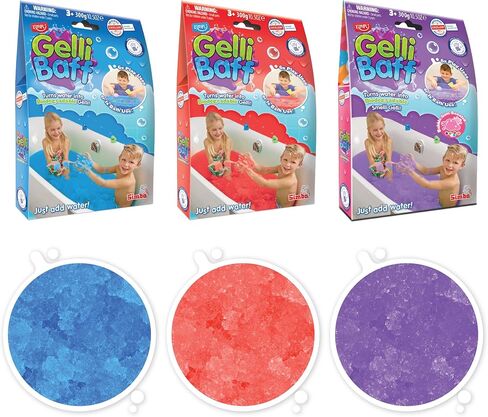 3 x Gelli Baff Bundle from Zimpli Kids, Blue, Red & Green, Turn water into colourful goo! Children’s Sensory & Bath Toy in Kuwait