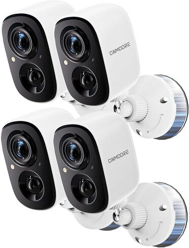 Security Camera Wireless Outdoor 2.5K, 2.4G WiFi Battery Powered Indoor Camera, Magnetic Mount Cameras for Home Security, AI Detection Night Vision Smart Camera with Spotlight, Two Way Audio, 4pack in Saudi Arabia