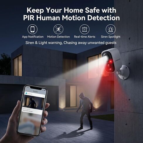Security Camera Wireless Outdoor 2.5K, 2.4G WiFi Battery Powered Indoor Camera, Magnetic Mount Cameras for Home Security, AI Detection Night Vision Smart Camera with Spotlight, Two Way Audio, 4pack in Saudi Arabia