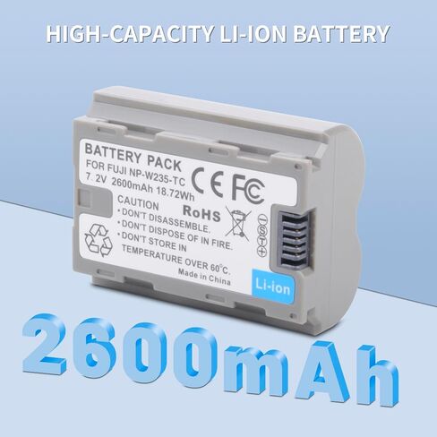2 Pack 2600mAh Replacement USB-C Battery for Fujifilm NP-W235, 2.5H Fully Charged, for Fuji X-T5, X-T4, GFX100S, for Fujifilm X-T5, X-T4, X-H2S, X-H2, GFX100 II, GFX50S II, VG-XT4, X-S20 in Kuwait