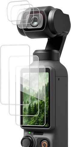 kinokoo Screen Protector for DJI Osmo Pocket 4/3 Vlogging Camera,Lens protector for DJI Osmo Pocket 4/3 Accessories, 0.25mm 9H Tempered Glass, Easy to Install,Ultra HD,Scratch Resistant[3+3Pack] in Kuwait