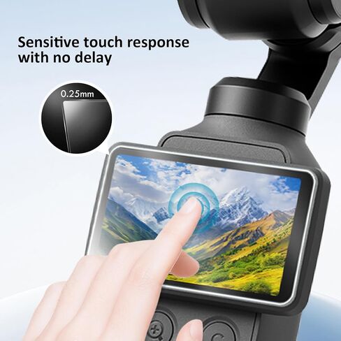 kinokoo Screen Protector for DJI Osmo Pocket 4/3 Vlogging Camera,Lens protector for DJI Osmo Pocket 4/3 Accessories, 0.25mm 9H Tempered Glass, Easy to Install,Ultra HD,Scratch Resistant[3+3Pack] in Kuwait