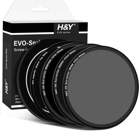H&Y EVO 95mm ND Filter Set (ND8 ND64 ND1000), Magnetic 2-in-1 | 95mm, 3 Independent Filters (ND8, ND64, ND1000), HD Glass, Nano Coating, Long Exposure in Saudi Arabia
