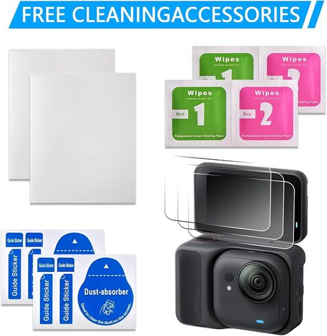 3Pack Screen Protector Lens Protector Set Compatible with Insta 360 GO Ultra Camera, Ultra-Thin 0.33mm 9H Tempered Glass, Ideal for Content Creators and Photographers, Anti-Fingerprint Anti-Scratch in Saudi Arabia