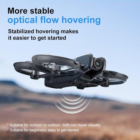 Hobby Mini FPV Remote Control Quadcopter with Display Screen & Dual Cameras, Equipped with 360° Propeller Guard, Optical Flow Positioning, Brushless Motor, One Key Takeoff and Landing, Headless Mode, Fixed-Point Hover and LED Light; Comes with Standard Lo in Saudi Arabia