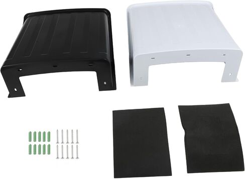 Outdoor Security Camera Sun Rain Cover | Plastic Lens Protector Shield For CCTV Cameras, Weather Resistant Sunshade Housing To Reduce Overheating, 2 Pack Black White in Kuwait