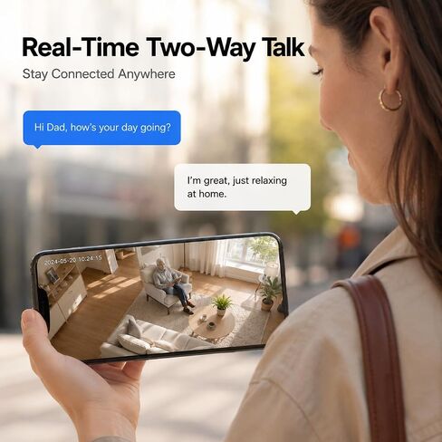 Dual Lens Security Camera Outdoor, 6MP 5GHz WiFi Camera for Home Security | Outside Camera,5G/2.4G Wifi, 135° Wide-Angle + 355° Pan 90° Tilt, Human Track, Color Night Vision, 2-Way Audio, Plug in Wired in Saudi Arabia