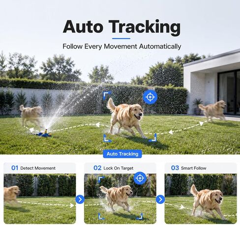 Dual Lens Security Camera Outdoor, 6MP 5GHz WiFi Camera for Home Security | Outside Camera,5G/2.4G Wifi, 135° Wide-Angle + 355° Pan 90° Tilt, Human Track, Color Night Vision, 2-Way Audio, Plug in Wired in Saudi Arabia