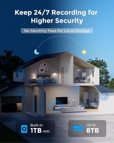نظام كاميرا أمان REOLINK 4K WiFi مع 4 كاميرات وحزمة مفاتيح PoE، RLK12-800WB4 + RLA-PS1، رؤية ليلية ملونة بدقة 8 ميجابكسل، كشف ذكي، تسجيل 24/7، طاقة PoE 120 وات، تخزين محلي in Kuwait