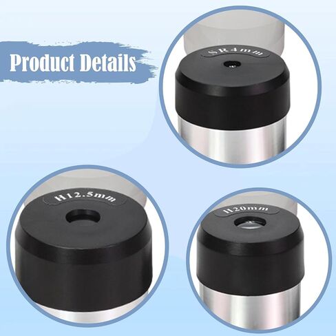 3 Pieces Telescope Eyepiece Lens Astronomy Accessories Replacement Photography Metal Function Suitable for Star Watching Study Amateur in Kuwait