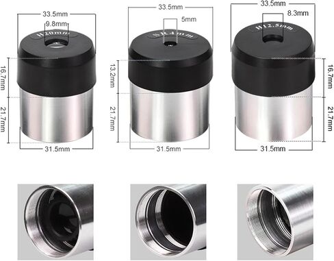3 Pieces Telescope Eyepiece Lens Astronomy Accessories Replacement Photography Metal Function Suitable for Star Watching Study Amateur in Kuwait