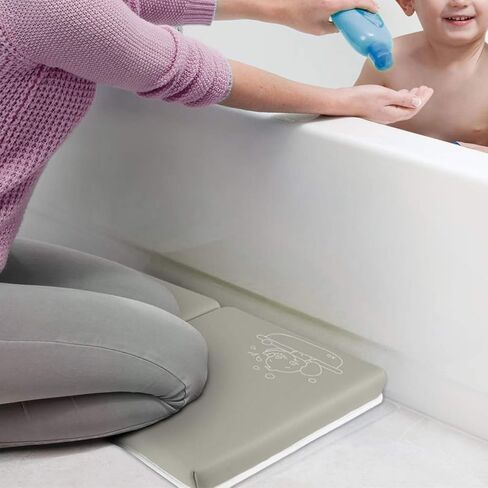 وسادة ركبة للاستحمام - وسادة ركوع سميكة للغاية مقاس 1.5 بوصة من المطاط غير القابل للانزلاق - سجادة ركبة قابلة للطي لحوض الاستحمام، وسادة ركبة آمنة كبيرة لوقت استحمام الطفل، وأعمال الحديقة، وممارسة الرياضة - رمادي in Kuwait