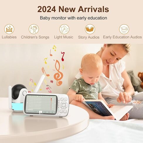 DEASON No WiFi Baby Monitor with Camera, 1080P Video, 5" Display, Secure Long Range 1200ft, 2-Way Talk, Night Vision, Temp & Sound Alert, White Noise, 64G Card in Saudi Arabia
