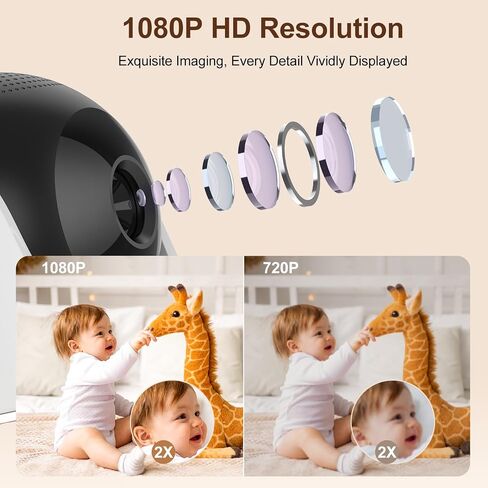 DEASON No WiFi Baby Monitor with Camera, 1080P Video, 5" Display, Secure Long Range 1200ft, 2-Way Talk, Night Vision, Temp & Sound Alert, White Noise, 64G Card in Saudi Arabia