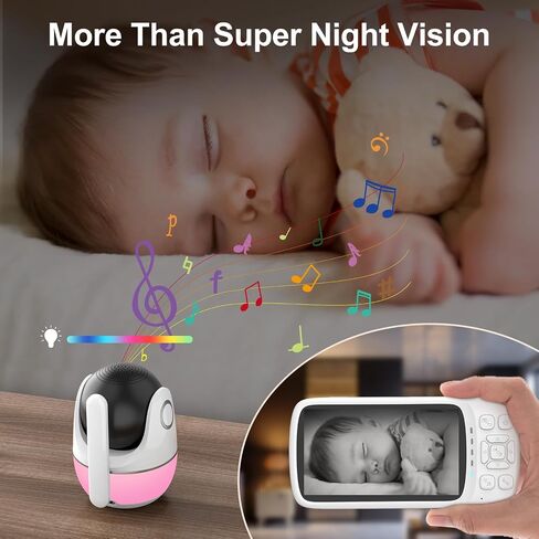 DEASON No WiFi Baby Monitor with Camera, 1080P Video, 5" Display, Secure Long Range 1200ft, 2-Way Talk, Night Vision, Temp & Sound Alert, White Noise, 64G Card in Saudi Arabia