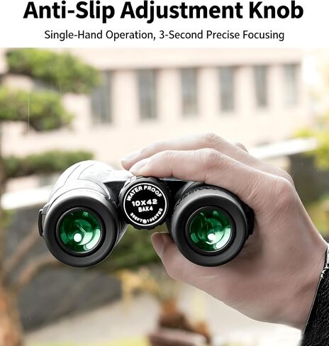 10x42 Binoculars for Adults, BAK4 Prism, FMC Multi-Coated Optics, Waterproof, Lens Binocular for Bird Watching, Hunting, Travel, Sports, Cruise, Watch the Game with Carrying Bag(No. 4) in Saudi Arabia