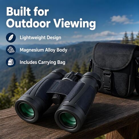 10x42 Binoculars for Adults, BAK4 Prism, FMC Multi-Coated Optics, Waterproof, Lens Binocular for Bird Watching, Hunting, Travel, Sports, Cruise, Watch the Game with Carrying Bag(No. 4) in Saudi Arabia