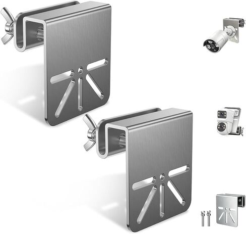 Universal Security Camera Gutter Mount, Adjustable Steel Bracket | Adjustable Design, Gutter Clamp Mount, Heavy Duty Steel, Wide Compatibility, No Drill Mount, Multi Hole Design in Kuwait