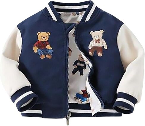 Baby Boys Reversible Baseball Jacket Varsity Bomber for Toddler 6M-3T | Zipper Outwear, Jackets Coat, Spring Fall Clothes Outerwear in Saudi Arabia