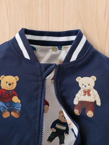 Baby Boys Reversible Baseball Jacket Varsity Bomber for Toddler 6M-3T | Zipper Outwear, Jackets Coat, Spring Fall Clothes Outerwear in Saudi Arabia