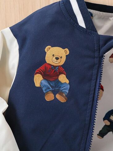Baby Boys Reversible Baseball Jacket Varsity Bomber for Toddler 6M-3T | Zipper Outwear, Jackets Coat, Spring Fall Clothes Outerwear in Saudi Arabia