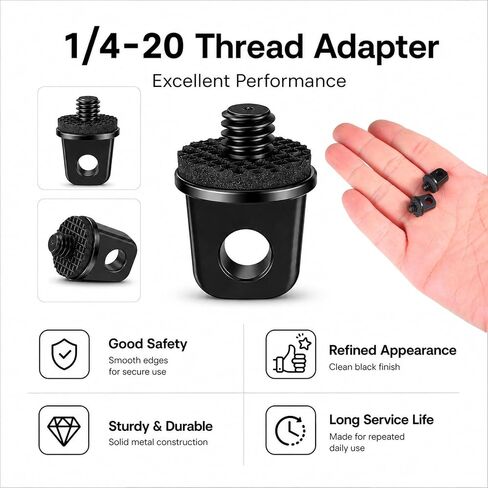 2 Pcs 1/4"-20 Holder Camera Fixing Screw Camera Neck Strap Screw Quick Install Metal Screws Connecting Adapters with Rubber Padded for Tripod DSLR Cameras Shoulder Straps Wrist Straps Selfie Sticks in Saudi Arabia