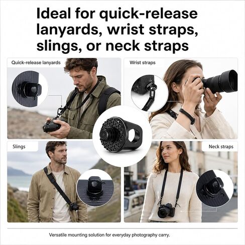 2 Pcs 1/4"-20 Holder Camera Fixing Screw Camera Neck Strap Screw Quick Install Metal Screws Connecting Adapters with Rubber Padded for Tripod DSLR Cameras Shoulder Straps Wrist Straps Selfie Sticks in Saudi Arabia