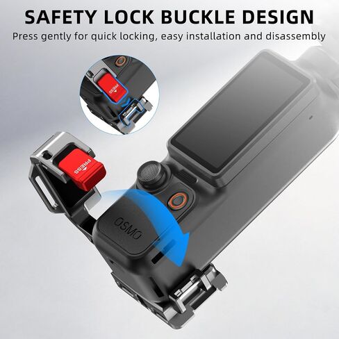 BRDRC Pocket 4 Cage Expansion Adapter, Aluminum Alloy Mount for DJI Osmo Pocket 3/Xtra Muse Accessories, with 1/4" Threads & Cold Shoe & Foldable Action Camera Adapter for Osmo Action Quick-Release in Kuwait