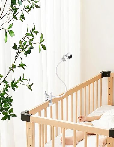 Baby Monitor Mount - Universal Adjustable Monitor Flex Stand for Hello Baby, Nanit Pro, Infant Optics, VTech & Most Baby Monitors - Detachable Arm Camera Clip Mount with Cute Stickers for Crib in Kuwait
