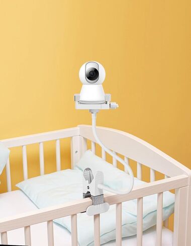 Baby Monitor Mount - Universal Adjustable Monitor Flex Stand for Hello Baby, Nanit Pro, Infant Optics, VTech & Most Baby Monitors - Detachable Arm Camera Clip Mount with Cute Stickers for Crib in Kuwait