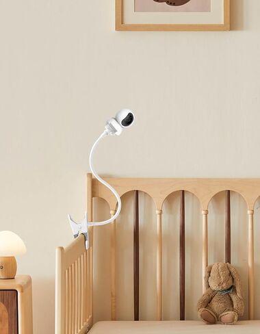 Baby Monitor Mount - Universal Adjustable Monitor Flex Stand for Hello Baby, Nanit Pro, Infant Optics, VTech & Most Baby Monitors - Detachable Arm Camera Clip Mount with Cute Stickers for Crib in Kuwait