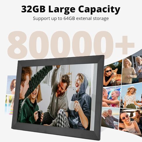 إطار صور رقمي Cuifati مقاس 15.6 بوصة، إطار صور رقمي واي فاي ذكي مع شاشة لمس بدقة 1920x1080 FHD وذاكرة 32 جيجابايت عرض شرائح يدور تلقائيًا، لعرض سطح المكتب على الحائط (قابس الولايات المتحدة) in Kuwait