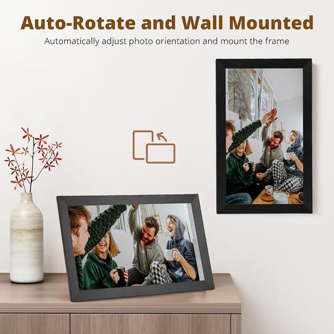إطار صور رقمي Cuifati مقاس 15.6 بوصة، إطار صور رقمي واي فاي ذكي مع شاشة لمس بدقة 1920x1080 FHD وذاكرة 32 جيجابايت عرض شرائح يدور تلقائيًا، لعرض سطح المكتب على الحائط (قابس الولايات المتحدة) in Kuwait