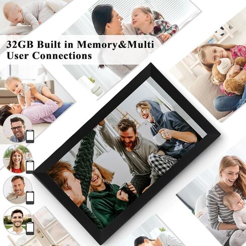 إطار صور رقمي Cuifati مقاس 15.6 بوصة، إطار صور رقمي واي فاي ذكي مع شاشة لمس بدقة 1920x1080 FHD وذاكرة 32 جيجابايت عرض شرائح يدور تلقائيًا، لعرض سطح المكتب على الحائط (قابس الولايات المتحدة) in Kuwait