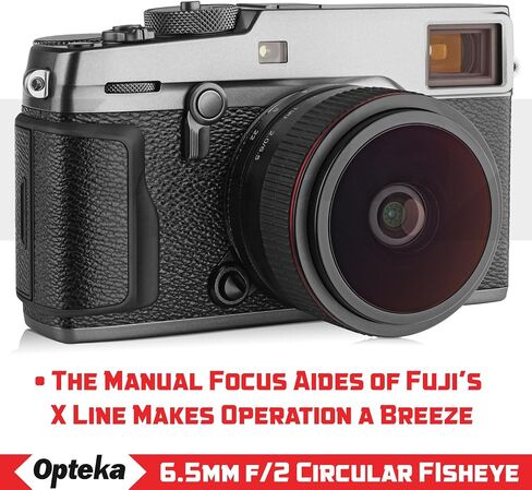 Opteka 6.5mm f/2 HD MC Manual Focus Fisheye Lens Compatible for Fuji X Mount APS-C Digital Cameras in Saudi Arabia